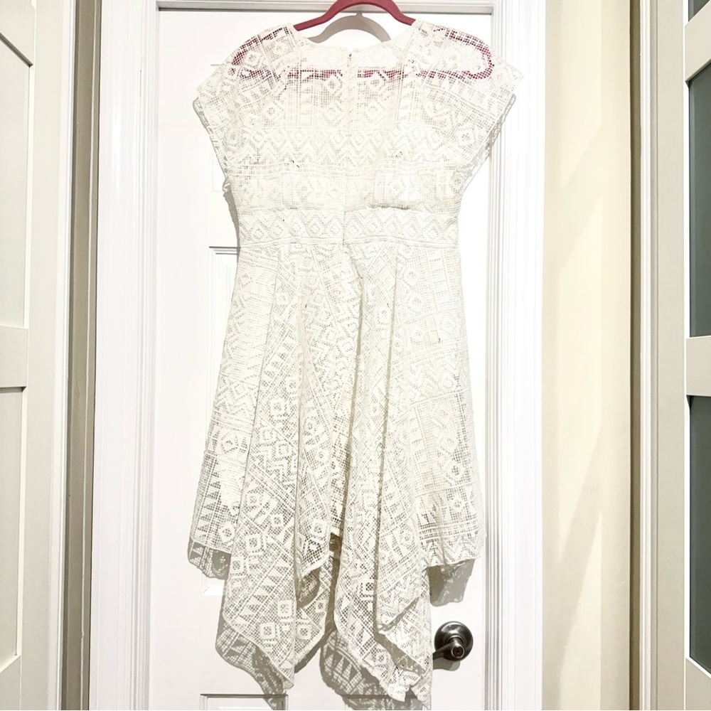 Anthropologie Maeve White Lace Cutout Dress Size 8/P